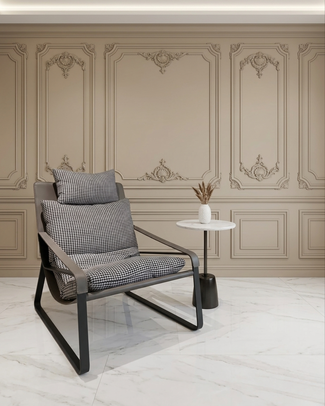 Fauteuil contemporain structure noire